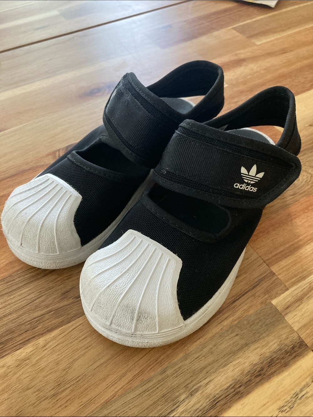 adidas Superstar 360 Black and White Mary Jane Sneaker Sandal Toddler 9 K